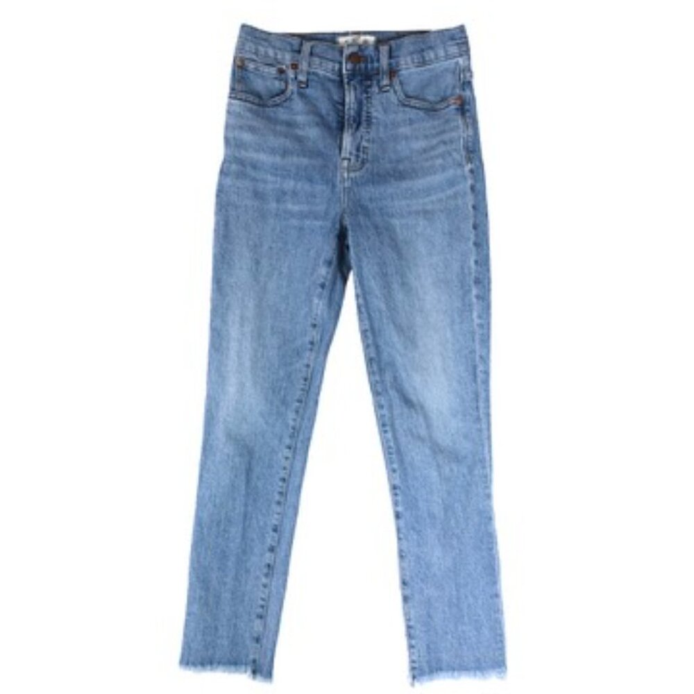 Madewell The Perfect Vintage Crop Jean Size 25 99% Cotton Light Wash Raw Hem
